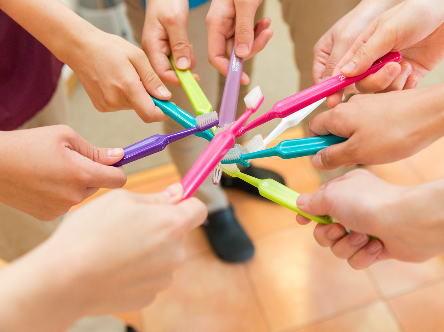 ⾃宅でのブラッシング